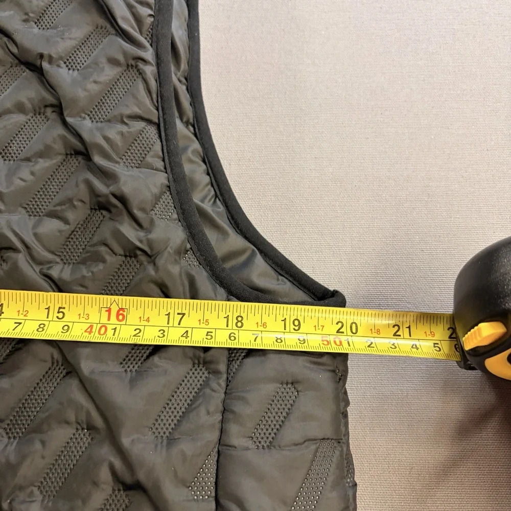 New Balance Puffer Tech Vest Mens Small Black Graphite Quilted Full Zip PO 8727